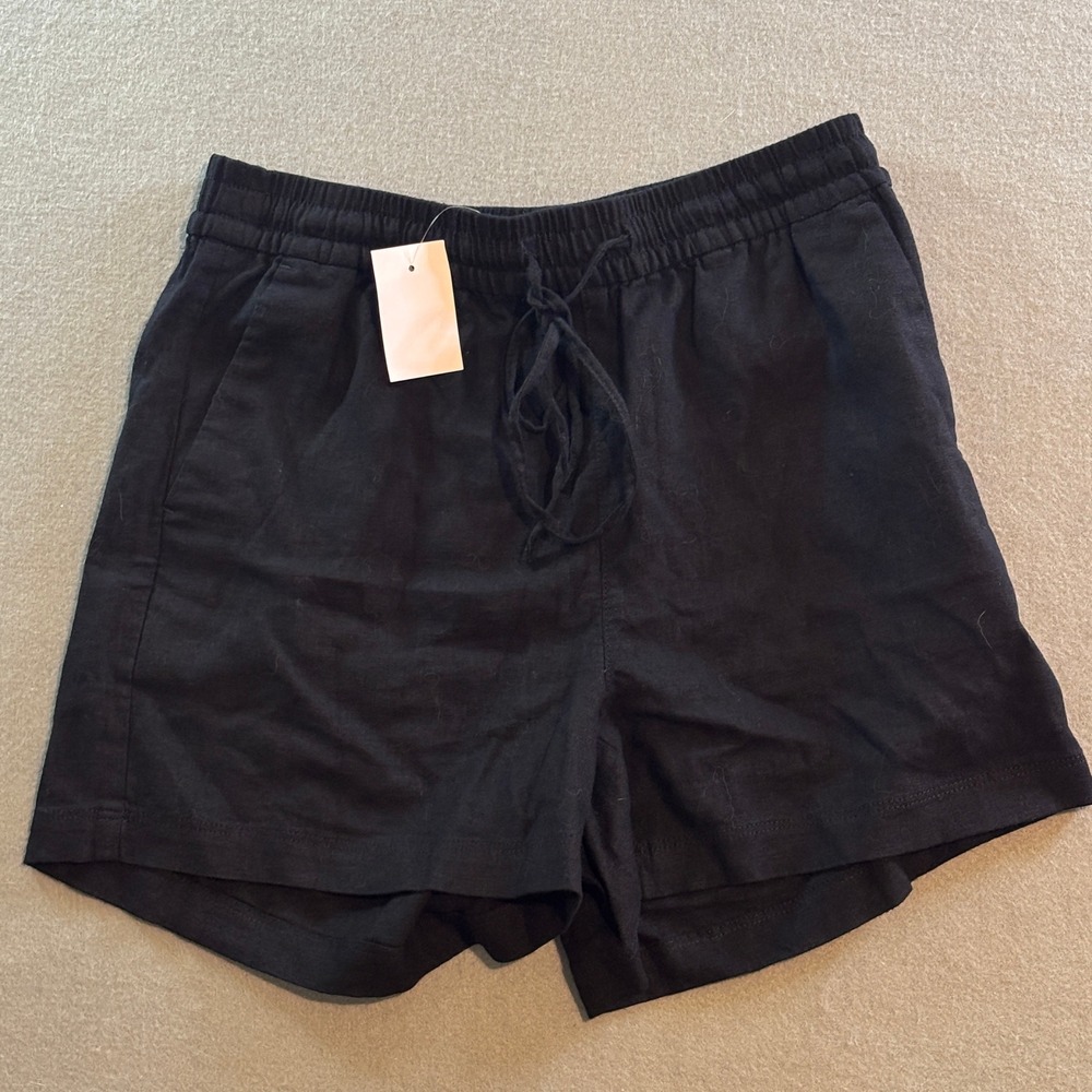 J.Crew Womens 0 Linen Viscose Black Shorts CR107 Casual Minimalist Summer NWT